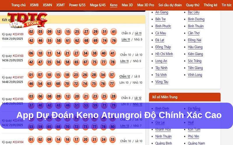 App dự đoán Keno Atrungroi độ chính xác cao