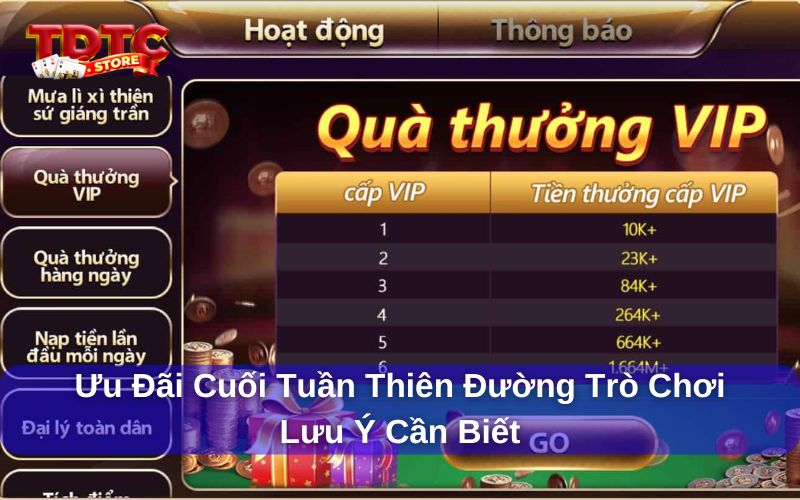 Ưu đãi cuối tuần Thiên Đường Trò Chơi thưởng đến 999K 4 Lưu ý khi tham gia ưu đãi cuối tuần