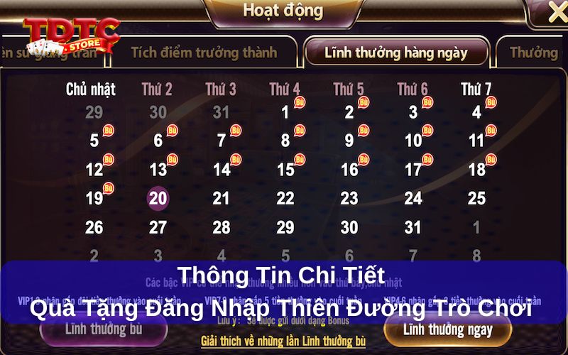 Quà tặng đăng nhập Thiên Đường Trò Chơi - Bonus khủng 2025 2 Thông tin chương trình quà tặng đăng nhập Thiên Đường Trò Chơi
