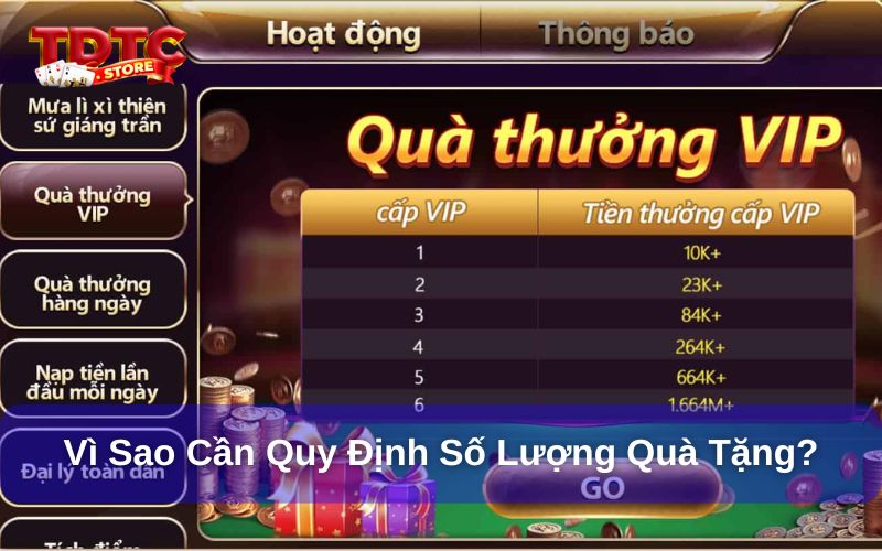 Số lượng có hạn Thiên Đường Trò Chơi - Lưu ý cho hội viên 2 Vì sao cần quy định số lượng khuyến mãi TDTC?