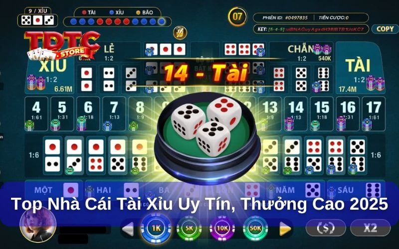 Top nhà cái tài xỉu uy tín thưởng cao